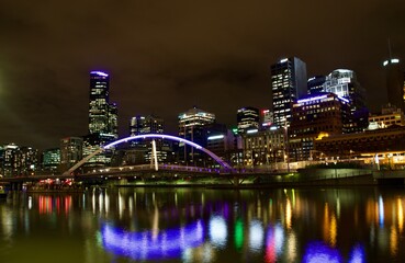 Melbourne city skyline at night