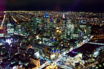 Melbourne city at night