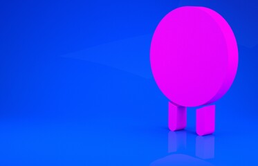 Pink Target sport icon isolated on blue background. Clean target with numbers for shooting range or shooting. Minimalism concept. 3d illustration. 3D render.
