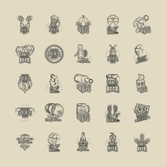 set of icons craft beer