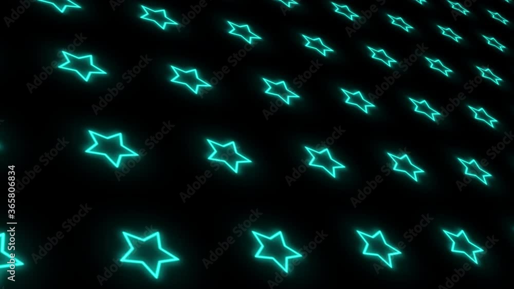 Poster blue stars on dark blue background are changed size with perspective motion. looping realistic anima