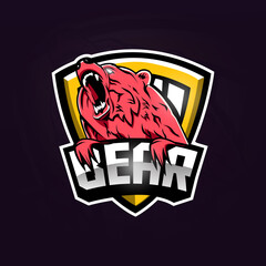 bear mascot logo design vector with modern illustration