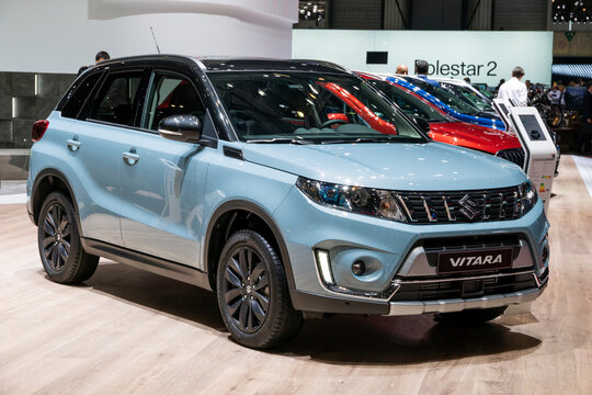 GENEVA, SWITZERLAND - MARCH 5, 2019: Suzuki Vitara car showcased at the 89th Geneva International Motor Show.