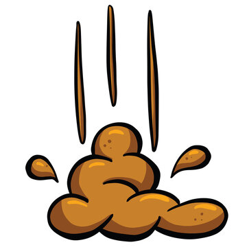 A Cartoon Illustration of a Brown Poo Dookie or Turd
