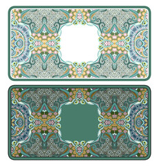 Set of vector abstract ornamental nature frames.