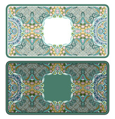 Set of vector abstract ornamental nature frames.