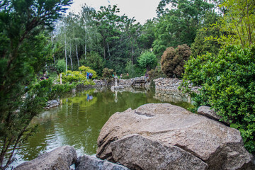 Fototapeta na wymiar Japanese Garden from Botanical Garden of the Galati, Romania