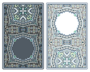Set of vector abstract ornamental nature frames