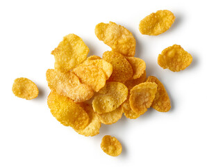 corn flakes on white background
