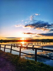 Naklejka premium sunset on the beach