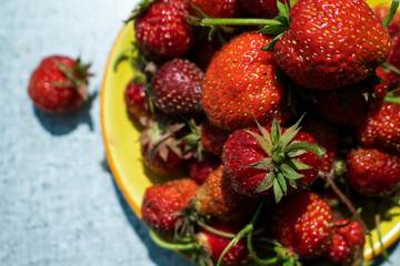 ripe strawberries in a bowl