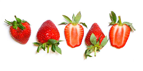 photo fresh strawberry isolated on white