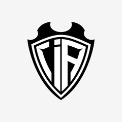 IA initials monogram logo shield designs a modern