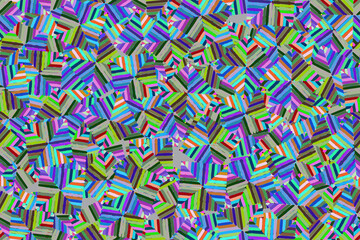 Abstract Color Elements Seamless Pattern 3D Illustration