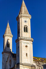 Fototapeta na wymiar Towers of St. Ludwig Church in Munich, Germany.