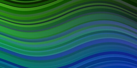 Light Blue, Green vector template with curved lines. Gradient illustration in simple style with bows. Design for your business promotion.