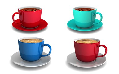 3D cup on white background