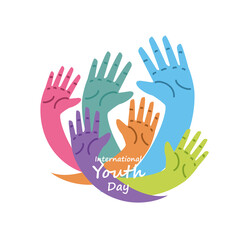 Obraz premium international youth day, annual 12 August celebration