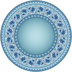 Vector abstract ornamental nature ethnic round frame