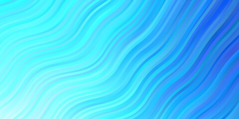Light BLUE vector pattern with curves. Abstract illustration with bandy gradient lines. Best design for your ad, poster, banner.