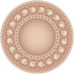 Vector abstract ornamental nature ethnic round frame