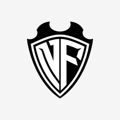 N F initials monogram logo shield designs a modern
