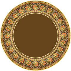 Vector abstract ornamental nature ethnic round frame