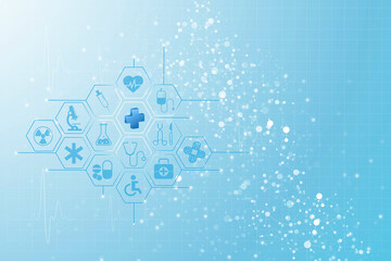 Health care icon pattern medical innovation concept background design. illustration