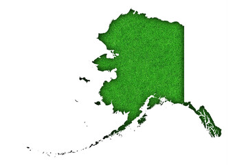 Karte von Alaska auf grünem Filz