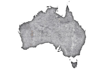 Karte von Australien auf verwittertem Beton