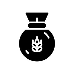 flour bag icon in solid style isolated on white background. EPS 10
