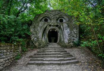 L'Orco on Bomarzo's attraction is a garden, usually referred to as the Bosco Sacro (Sacred grove) or, locally, Bosco dei Mostri (