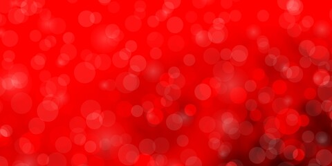 Light Red vector backdrop with circles. Abstract decorative design in gradient style with bubbles. Pattern for websites, landing pages.