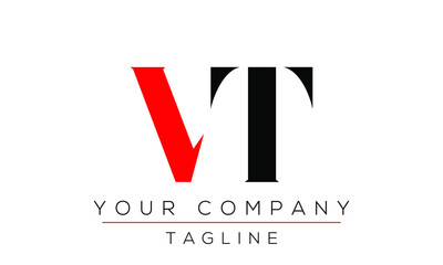 Letter VT Logo Design, Creative Modern Icon TV V T 