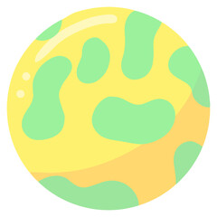 Cartoon Illustration of An Imaginary Plant in Space for Logo or Icon