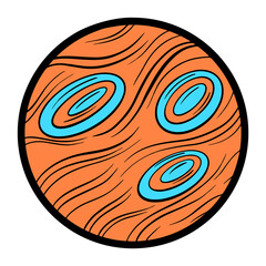 Cartoon Illustration of An Imaginary Plant in Space for Logo or Icon