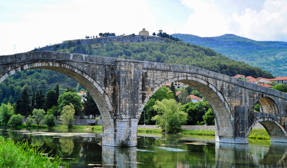 Fototapeta na wymiar Arch at Perovica Bridge in Trebinje, Bosnia and Herzegovina.
