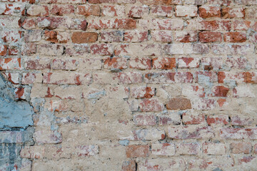 Big Old red brick wall for background and photos