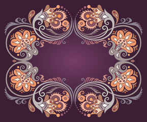 Floral vector border. Nature illustration