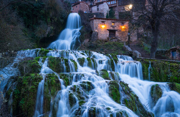 Waterfall in Orbaneja del Castillo, Sedano Valley, Burgos, Castilla y Leon, Spain, Europe