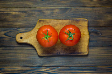 tomato on wooden table