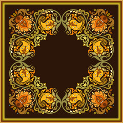 Floral vector vintage border. Frame design.