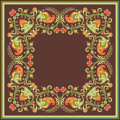 Floral vector vintage border. Frame design.