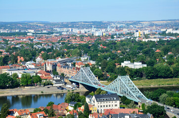 Saxony landscape and Dresden city