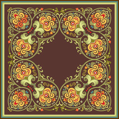 Floral vector vintage border. Frame design.