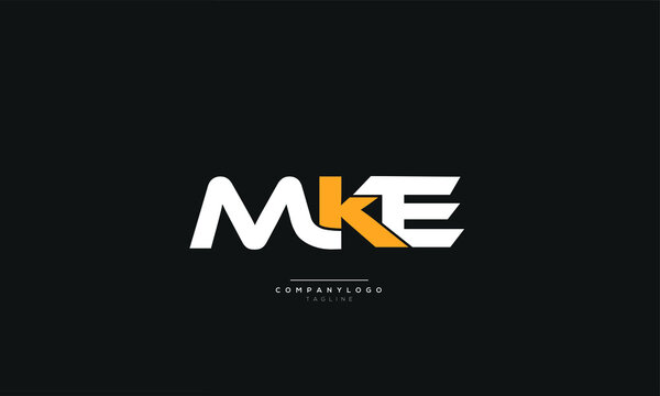MKE Letter Logo Alphabet Design Icon Vector Symbol