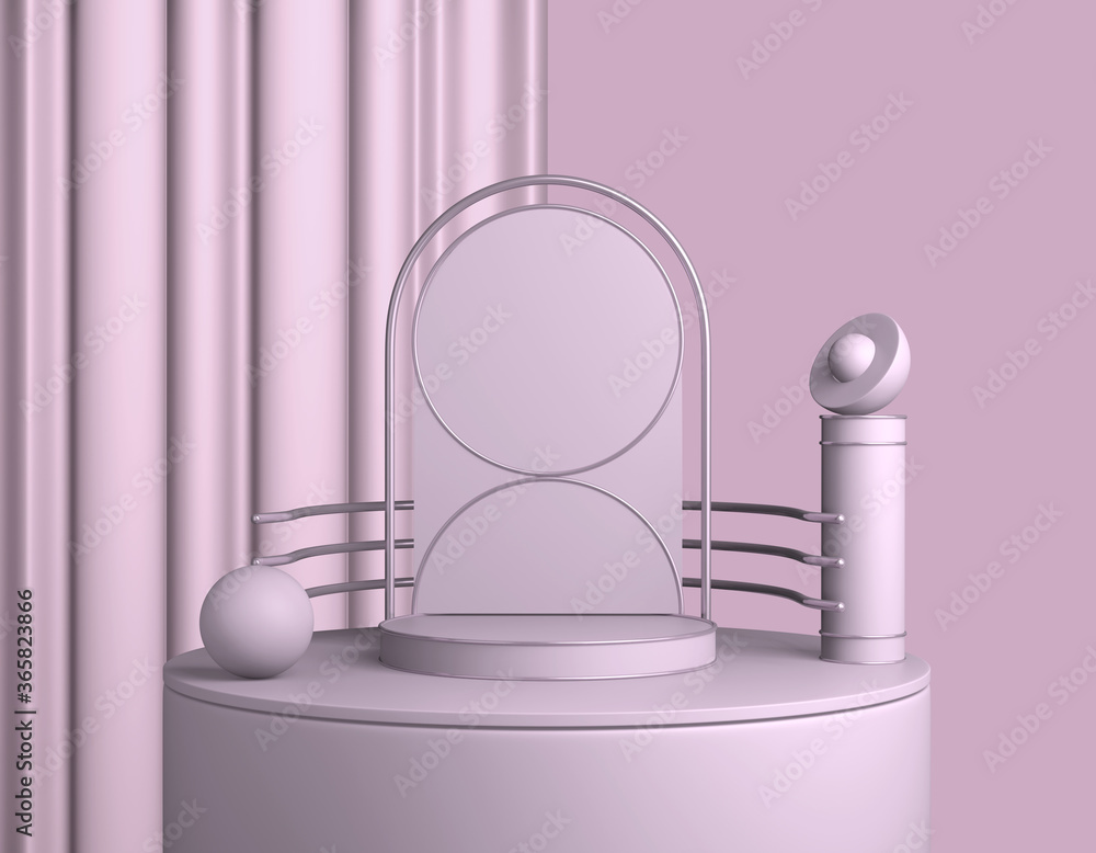Aufkleber abstract pink product scene. pastel red presentation template copy space, minimal geometric shapes. 