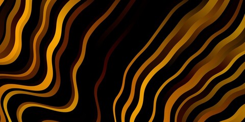 Dark Red, Yellow vector texture with curves. Abstract illustration with bandy gradient lines. Template for your UI design.