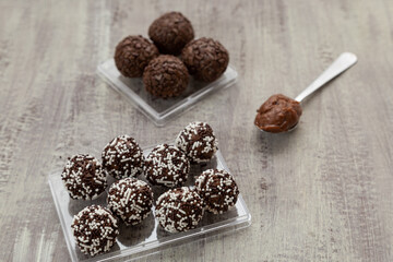 chocolate truffles on a plate