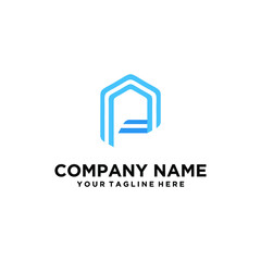 p logo home. Letter p building architecture logo flat. Real Estate logo